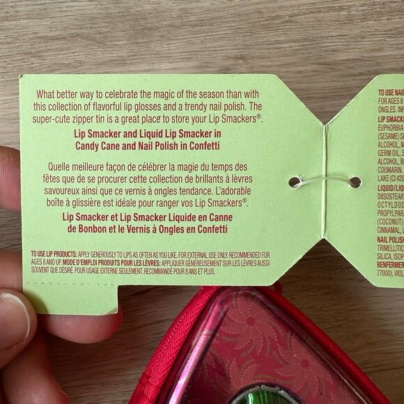 Lip Smacker Winter Treats Lip & Nail Collection Set Candy Cane Red Confetti - Picture 5 of 8